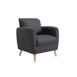 CLP Fauteuil Tilgard en tissu Gris foncé - gris textile 151732056_0