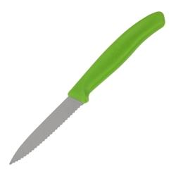 Couteau d'office lame dentée bout pointu Victorinox vert 80mm - CP841_0