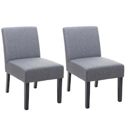 Décoshop26 - Lot de 2 chaises à manger en tissu gris foncé pieds en bois design simple siège extra long 04_0000395 - gris 3000253368985_0