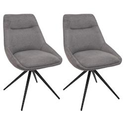 Décoshop26 - Lot de 2 chaises de salle à manger avec coutures décoratives assise pivotante position cadre trépied en métal assise 04_0007388 - 30_0