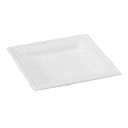 ECOLOMIQUE - 24 Pcs - Assiette pulpe carrée blanche - 16 x 16 cm x 1,5 cm - ECO8NPAPU1616 - blanc Bagasse ECO8NPAPU1616_0
