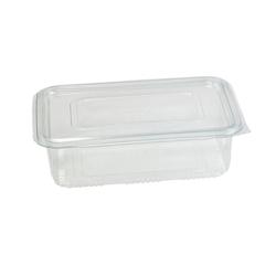 Packnwood FHC - 300Pcs - Barquette plastique PET rectangulaire transparente avec couvercle attaché - 230x175x65mm 1700ml - transparent plastique 210B_0