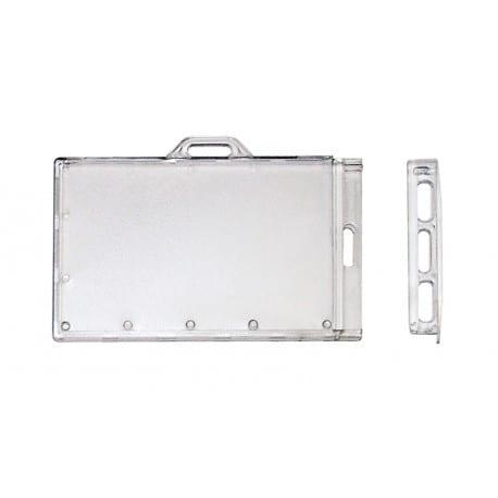 Porte-badge rigide sécurisé - Glissière de verrouillage - Polycarbonate - Horizontal et Vertical_0