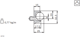 Profilé de serrage lf20c, composant pour guidage à galets_0