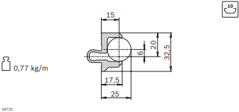 Profilé de serrage LF20C - composant pour guidage à galets en aluminium anodisé - longueur 150 à 3000 mm_0