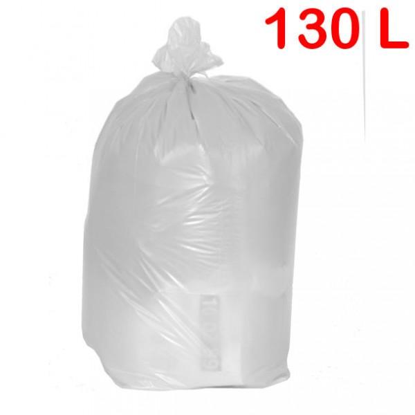 Sac poubelle pour sanitaire - 130L Blanc - Très résistant pour déchets mixtes - Marque Rolléco_0
