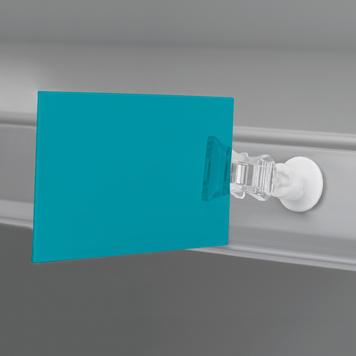 Sign Clip - Porte-étiquettes adhésif en cristal - Diamètre 20 mm - Hauteur 60 mm - Largeur de serrage 10 mm max_0