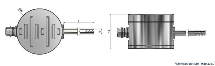 Sonde de résistivité - Boîtier aluminium rond PA11 - Pt100/Pt500/Pt1000 - Classe A/B - Montage 2/3/4_0
