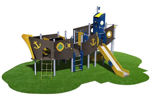 Structure de jeux gamme ico - ico41501i - 3 tours, toboggan, panneau manipulation_0