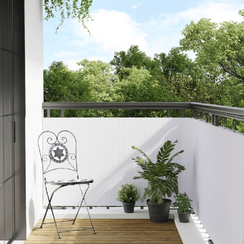 Vidaxl paravent de balcon blanc 500x80 cm résine tressée 156286_0