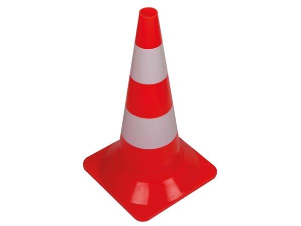 Cône de chantier rouge/blanc - PVC - 50 cm - Lescars 1190-50_0