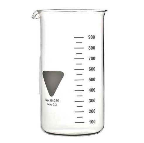 Bécher gradué en verre borosilicaté 3.3 - avec bec verseur - forme haute - graduation blanche_0