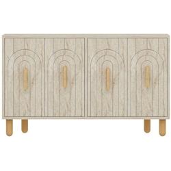 Buffet 4 portes en aggloméré Tiger travertine Hanah Home - 8684283501908_0