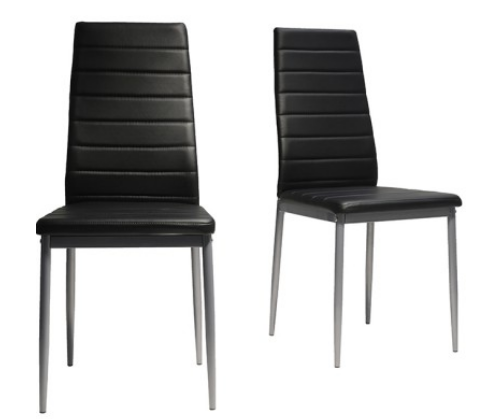 Chaises noires Hubo x2 - structure métal - 42x44x98 cm - dossier et assise en mousse de polyuréthane_0