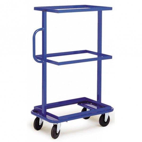 Chariot porte-bacs - Manuest - supports fixes, sans bac, sans bois, mécano-soudé, 3 niveaux pour bacs normes Europe_0