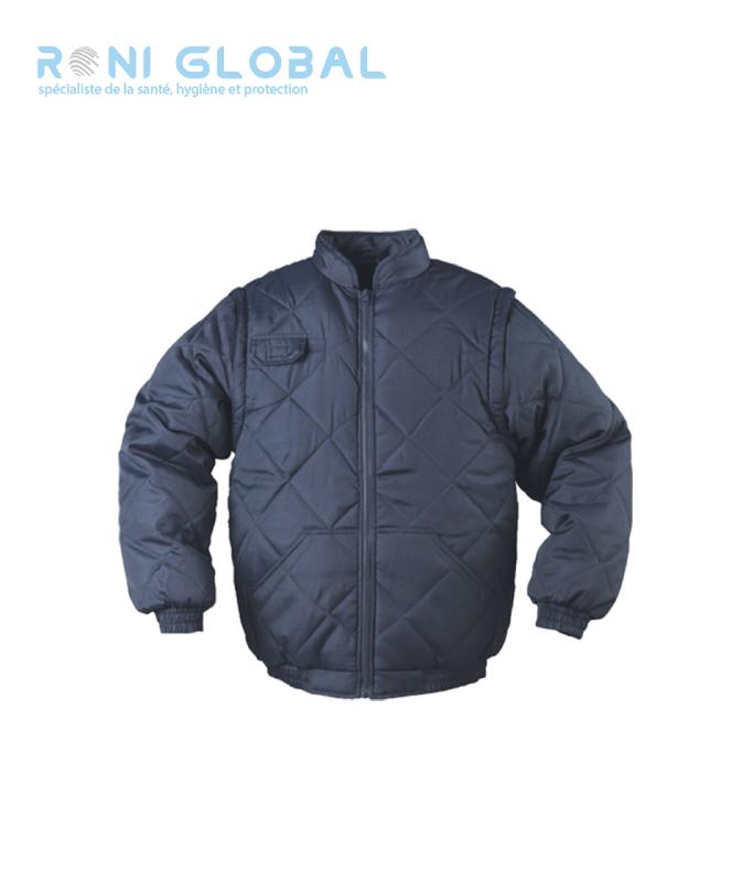 Blouson de travail 2en1 marine anti-froid thermique - coton et polyester - manches amovibles - 4 poches - CHOUKA SLEEVE COVERGUARD_0