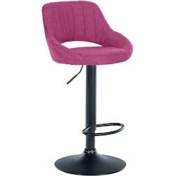 CLP Tabouret de bar Milet en Tissu et Pied métal Violet/Noir - violet textile 321282_0