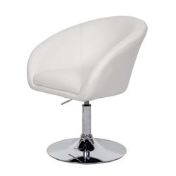 Décoshop26 - Chaise de salle à manger fauteuil lounge pivotante en synthétique réglable en hauteur blanc 04_0002228 - blanc 3000260932698_0