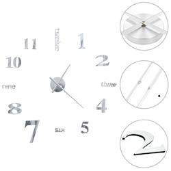 Décoshop26 - Horloge murale 3D Design moderne 100 cm XXL Argenté DEC022267 - argenté 3001309669605_0