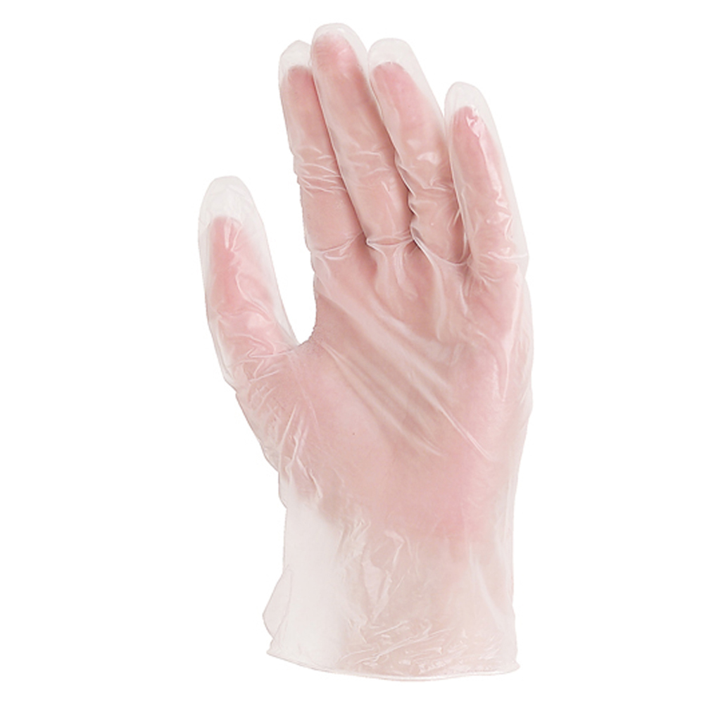 Gants à usage unique en vinyle transparent poudrés (50 paires) PMJV10-T07 -  Réf. MO5710 - Coverguard_0