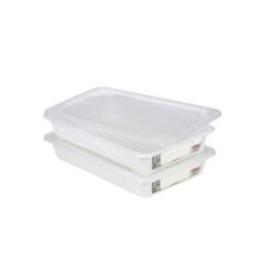 Gilac Bac HACCP blanc 3 L + couvercle + grille x 2 - G160112_0
