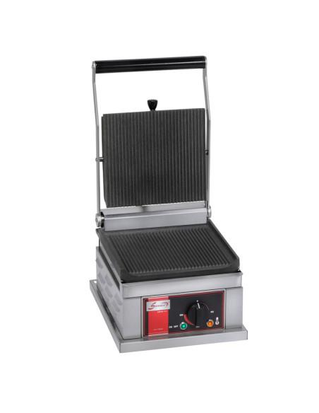 Grill Panini SOFRACA simple électrique - Plaques en fonte rainurées - Référence : PPM1_0