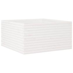 Helloshop26 - Jardinière bac lit surélevé plantes fleurs terrasse jardin 90 x 90 x 46 cm bois de pin massif blanc 02_0038053 - 3000217656240_0