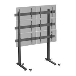 KIMEX Support TV sur pieds - mur d'images 6 écrans 45''- 55'' à roulettes noir - noir 3700685426191_0
