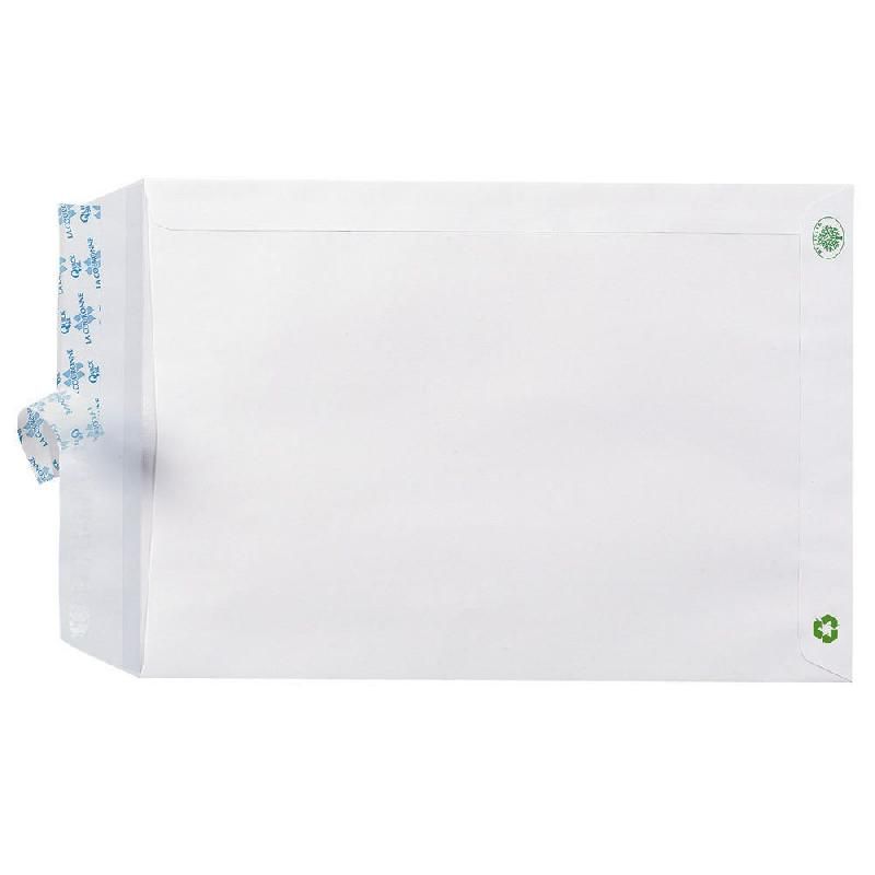 LA COURONNE POCHETTE ADMINISTRATIVE RECYCLÉE BLANCHE - LA COURONNE -  - 229 X 324 MM - AVEC FENÊTRE 50 X 110 - 90 G/M² - BOÎTE DE 250