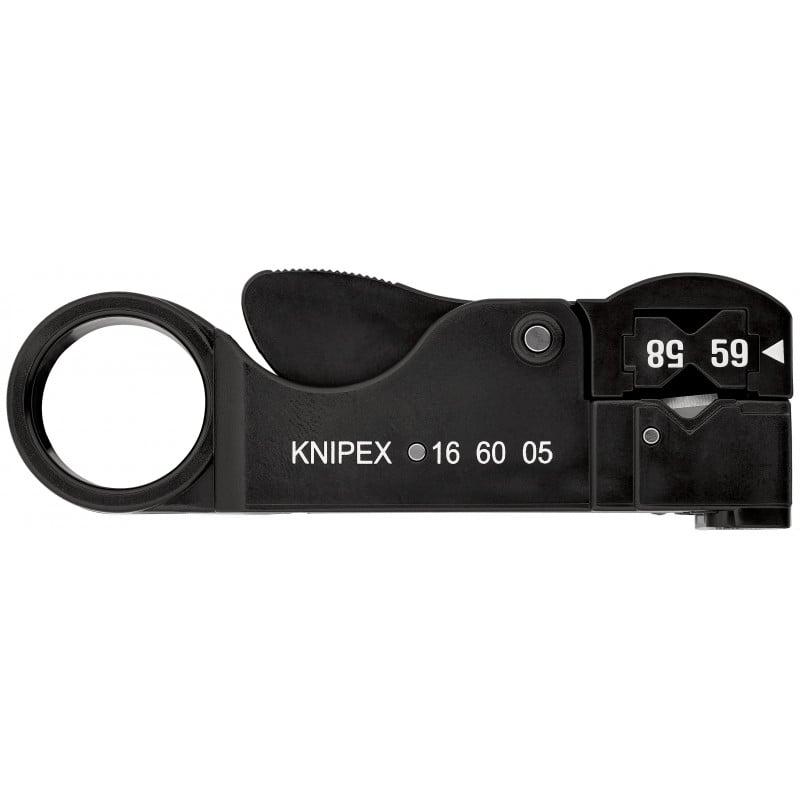 Outil à dénuder pour câbles coaxiaux RG58 / 59 / 62 - 105mm - Sur carte - KNIPEX | 16 60 05 SB_0