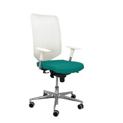 Piqueras y Crespo Chaise Ossa blanche avec dossier en maille blanche et assise tapissée en tissu BALI vert clair - vert multi-matériau 16SBBALI39_0