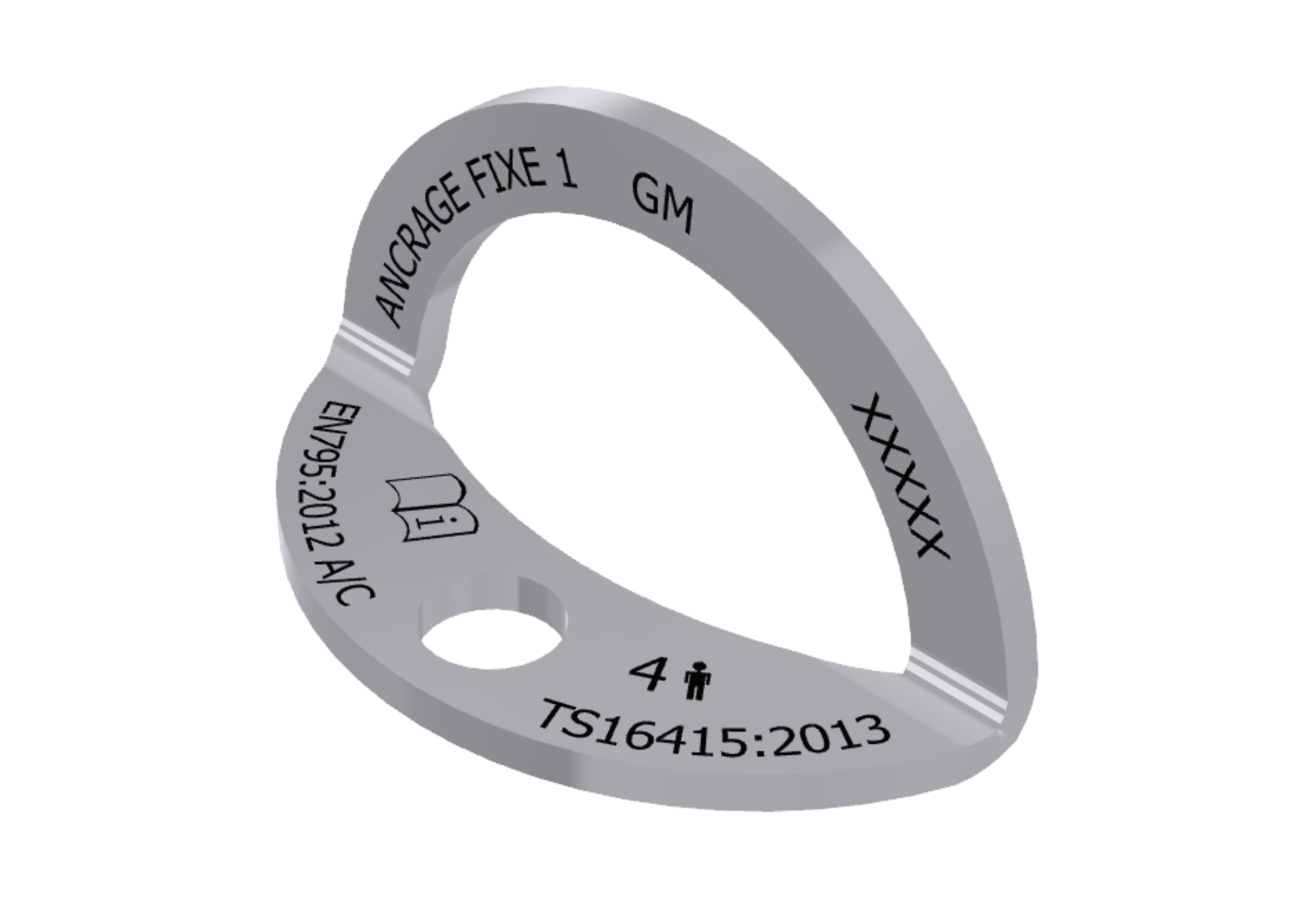 Plaquette d'ancrage en acier inox électropoli - Fixation M12 pour mur béton ou structure métallique - ANCRAGE FIXE 1_0