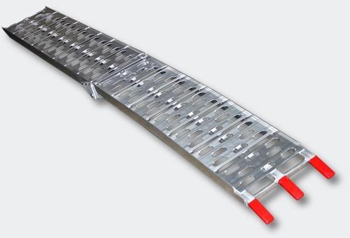 Rampe de chargement pliante moto en aluminium - 340 kg - 220 x 28 cm - Gris - Réf. 3416050_0