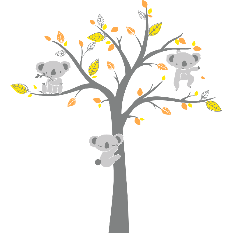 Stickers koalas sur l'arbre du bonheur