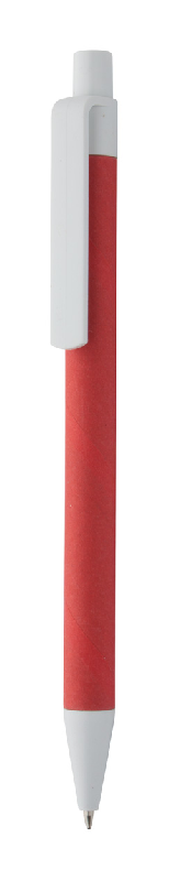 Stylo à bille en plastique et carton recyclé - encre bleue - couleur rouge - 6g_0
