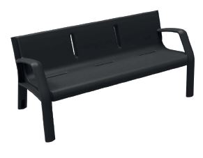 Banc public PAU en polyéthylène de haute qualité - Réf. 7119 - traité UV, anti-graffiti, vis en acier inoxydable_0