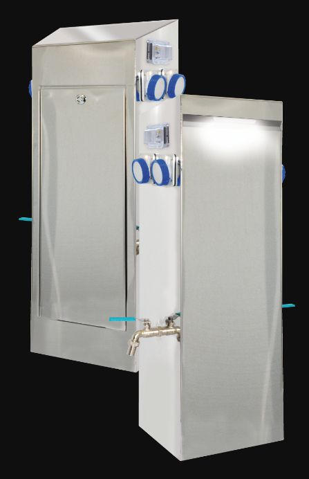 Borne marina - Urbaflux - platine intégrée en inox 316L - équipements électriques et eau_0