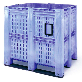 Caisse-palette en plastique 1400L grise - réf. 3aa006 - 3 semelles - 1240x1060x1085_0
