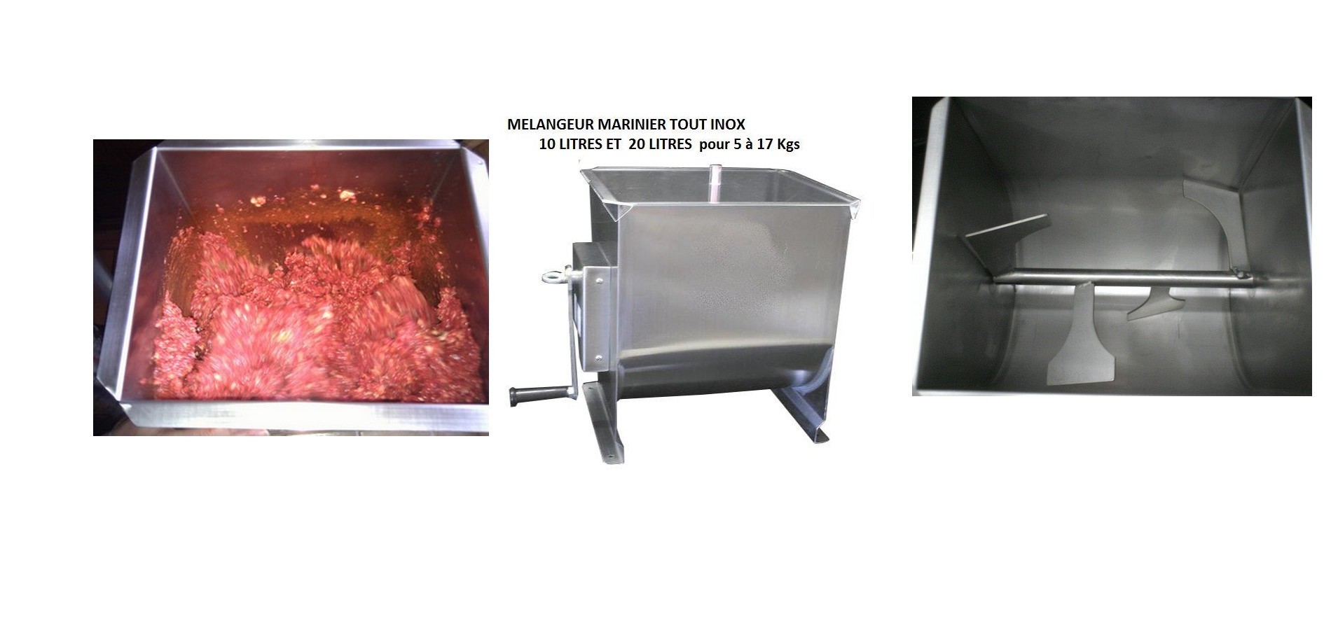 Ceb19acmatmel10 - Mélangeur marinier inox avec manivelle à démultiplication - capacité 10 litres_0