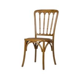 Chaise de bistrot NAPOLEON - Bois naturel - L 49 x P 52 x H 88 cm - Bistromania - marron Bois massif NZ005_0