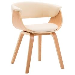 Décoshop26 - Chaise de salle à manger crème bois courbé et synthétique CDS020024 - 3001047299782_0