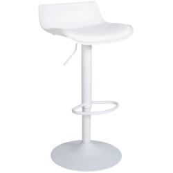 Décoshop26 - Tabouret de bar x1 avec repose-pieds hauteur réglable desing moderne en PVC blanc et métal blanc 10_0004537 - blanc 3000252163888_0
