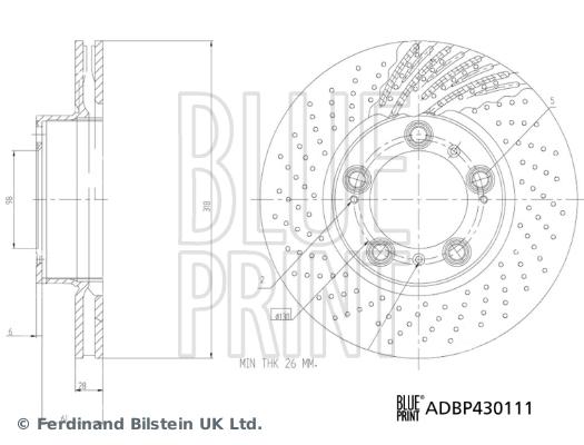 Disque de frein Blue Print ADBP430111 - avant - poinçonné/ventilé_0