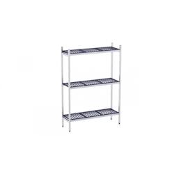 Distform Rayonnage en Inox avec Clayettes 3 Niveaux en Polypropylène P.500mm et L.660 à 1990mm Acier inoxydable 1890x500x500x180 - 641094365554_0