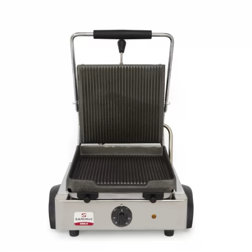 Grill GRS-5 230/50-60/1 - Plaque à snacker électrique nervurée simple en fonte, 1800W_0