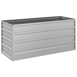 Helloshop26 - Jardinière bac lit surélevé plantes fleurs terrasse jardin de jardin 100 x 40 x 45 cm acier galvanisé argenté Argent 02_0039299 - 3_0