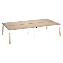 Pôle de 4 bureaux droits L 160 x P 60 cm, piétement bois métal chêne clair - Arch_0
