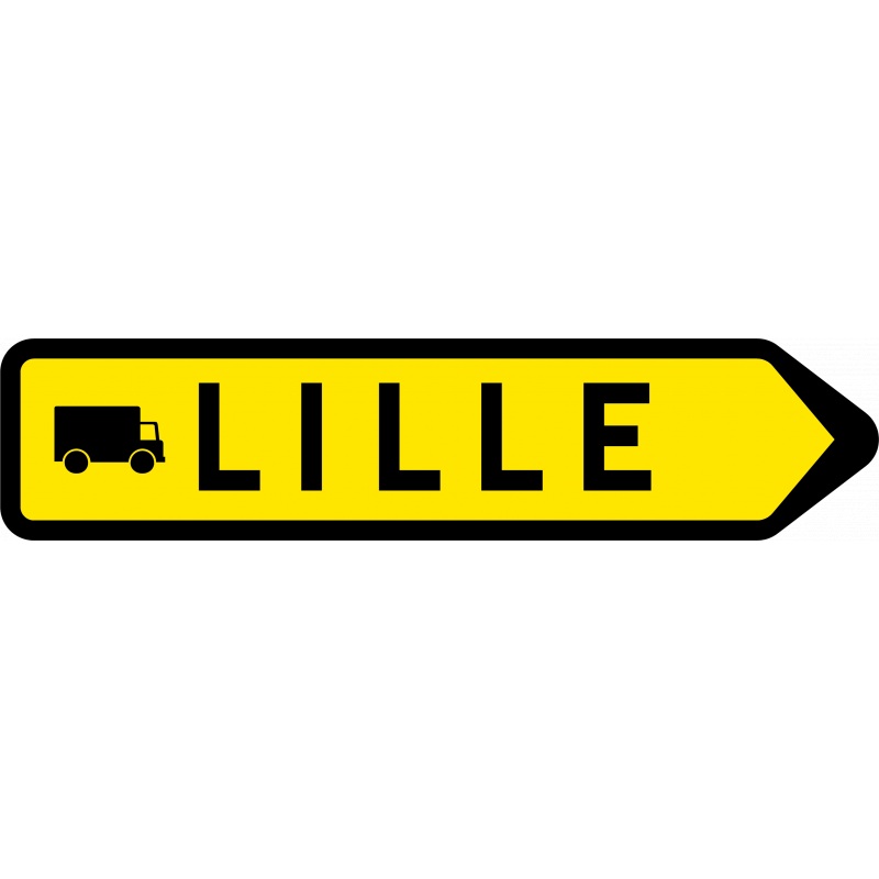 Panneau de direction temporaire KD21b - rectangle jaune avec symbole/idéogramme_0