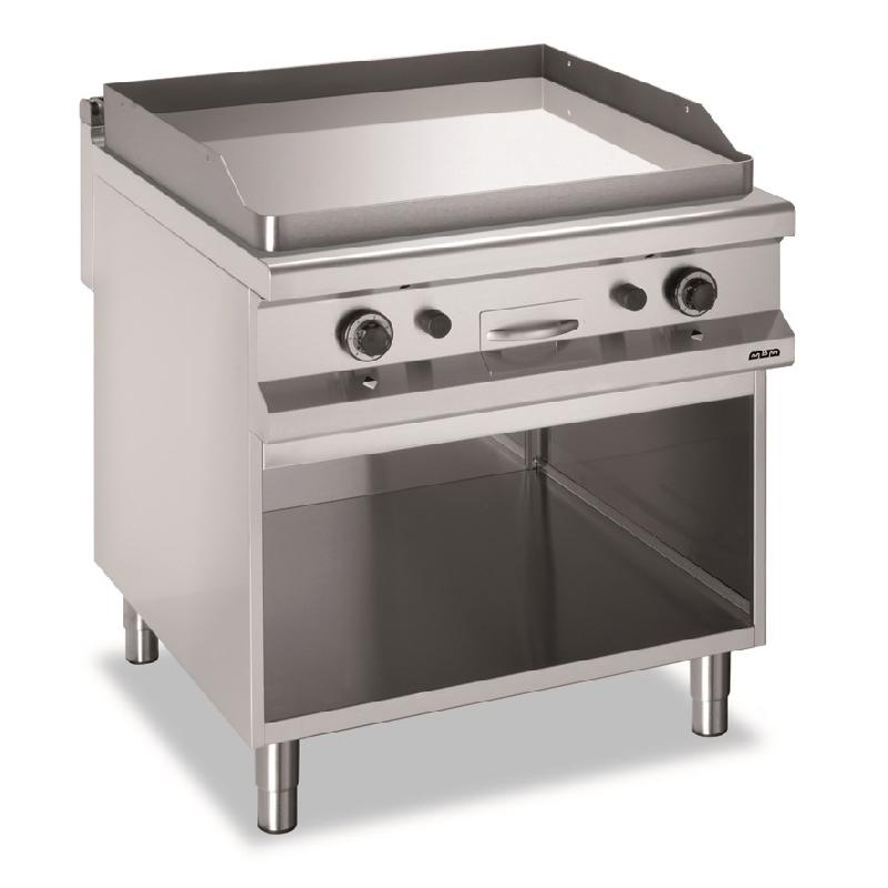 Plaque a snacker professionnel a gaz plaque lisse chromee 80x90x85 magristra 980 gft908lc