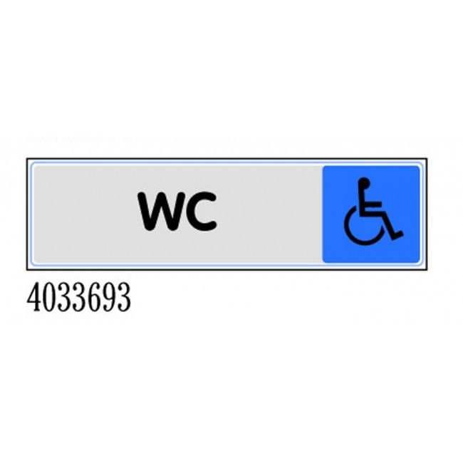 Plaque toilettes handicapés NOVAP en plexi couleur 170x45mm - NOVAP - 4033693 - 785649_0